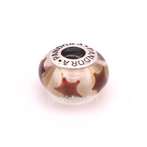 Authentic PANDORA Cinnamon Stars Glass Murano Bead - 790903 - Picture 6 of 9